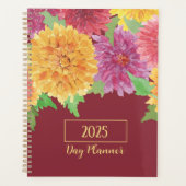 Kleurrijke Chrysanthemum Waterverf Planner (Voorkant)