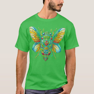 Kleurrijke Cicada Insect Great Eastern Brood X Cic T-shirt