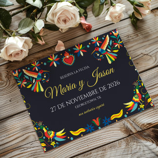 Kleurrijke Cinco de Mayo Fiesta Spaanse Trouwdag Save The Date