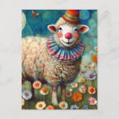 Kleurrijke Circus Clown Schaap Briefkaart (Voorkant)