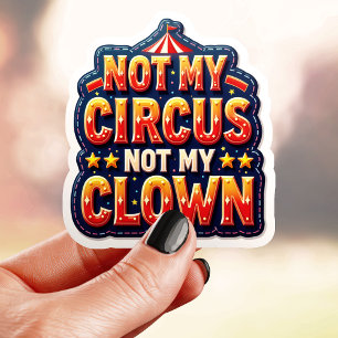 Kleurrijke Circus Niet Mijn Clown Sticker