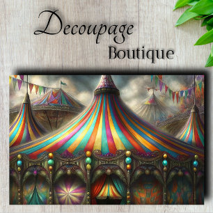 Kleurrijke Circus Tent Decoupage Tissuepapier