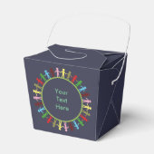 Kleurrijke cirkel van mensen - aangepaste tekst bedankdoosjes (Voorkant Zijde)