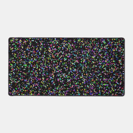 Kleurrijke cirkels bubbels op zwart uniek patroon bureaumat (Voorkant)