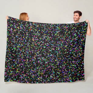 Kleurrijke cirkels bubbels op zwart uniek patroon fleece deken