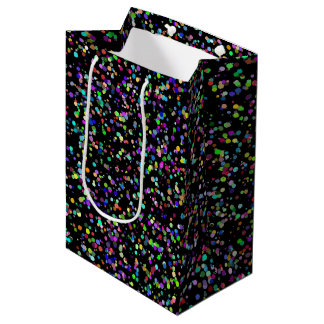 Kleurrijke cirkels bubbels op zwart uniek patroon medium cadeauzakje