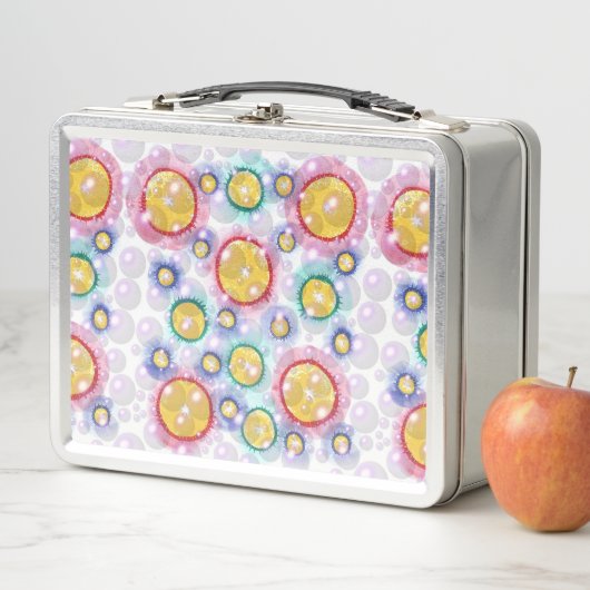 Kleurrijke cirkels en bellen abstracte lunchboxen (In situ)