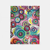 Kleurrijke cirkels en cirkels Oorspronkelijke Abst Fleece Deken (Voorkant)