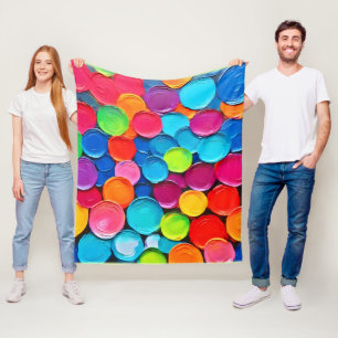 Kleurrijke Cirkels Extravaganza Kunst Fleece Deken