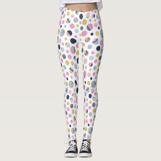 Kleurrijke cirkels leggings (Voorkant)