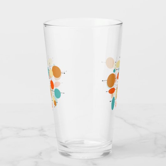 Kleurrijke cirkels Middeleeuwse Retro Squares Glas (Rechts)