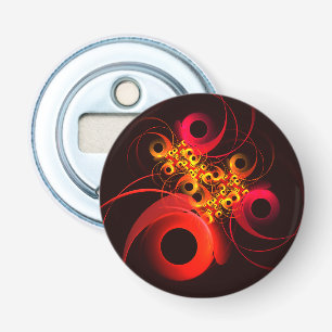 Kleurrijke cirkels Modern Abstract kunstpatroon #0 Button Flesopener