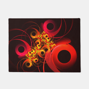 Kleurrijke cirkels Modern Abstract kunstpatroon #0 Deurmat