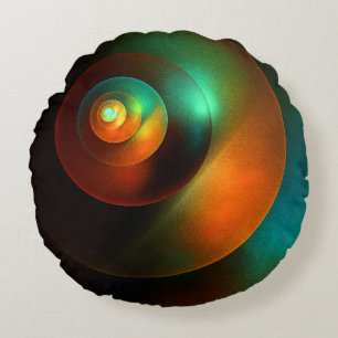 Kleurrijke Cirkels Modern Abstract Kunstpatroon #1 Rond Kussen