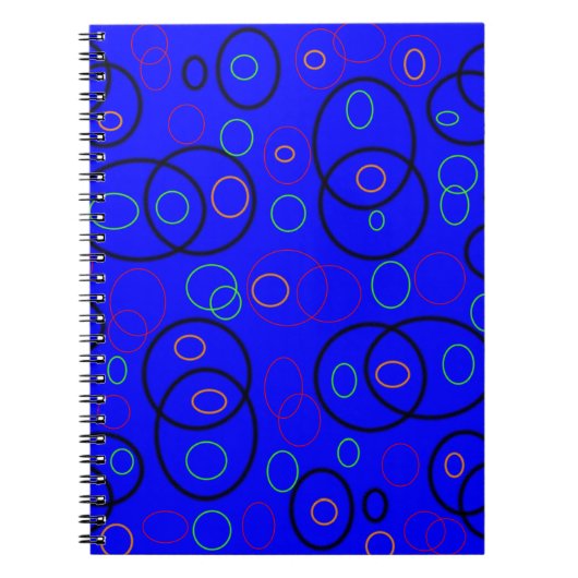 Kleurrijke cirkels op blauw notitieboek (Voorkant)