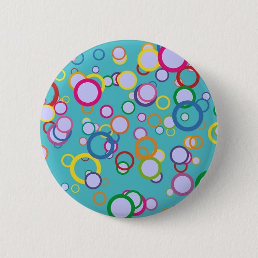 Kleurrijke Cirkels Ronde Button 5,7 Cm (Voorkant)