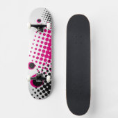 Kleurrijke cirkels Skateboard (wit) (Voorkant)