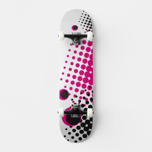 Kleurrijke cirkels Skateboard (wit) (Voorkant)