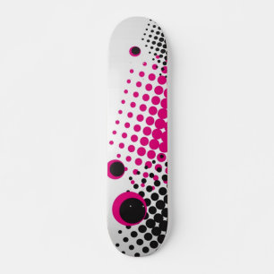 Kleurrijke cirkels Skateboard (wit)