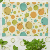 Kleurrijke cirkels Stippen Mid Century Modern Patt Theedoek (Gevouwen)