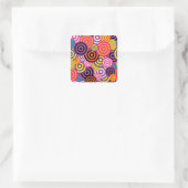 Kleurrijke cirkels vierkante sticker (Tas)