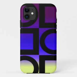 Kleurrijke cirkels vierkanten iPhone 11 hoesje