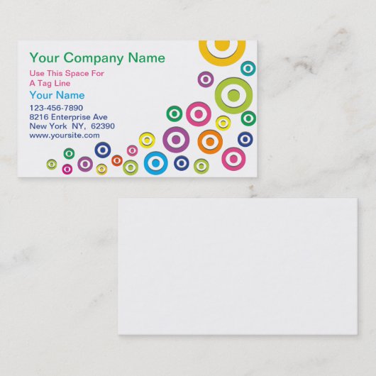 Kleurrijke cirkels visitekaartje (Voorkant / Achterkant)