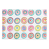 Kleurrijke cirkels witte eenvoudige regenboogschan kussensloop (Achterkant)