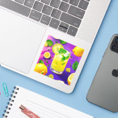 Kleurrijke citroenmocktail sticker (Laptop met iPhone)