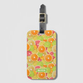 Kleurrijke citrus aangepaste naam bagagelabel (Voorkant (verticaal))