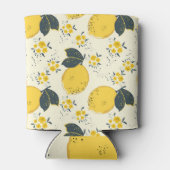 Kleurrijke citrus, citroenbloem patroon. blikjeskoeler (Achterkant)