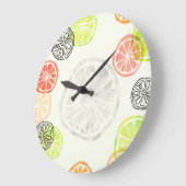 Kleurrijke Citrus Slice Wall Clock – Summer Fruit Grote Klok (Hoek)