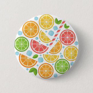 Kleurrijke citrusvrucht knopspeld - Zomer citroen Ronde Button 5,7 Cm