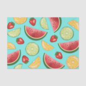 Kleurrijke citrusvruchten met meloen en aardbeien tissuepapier (Voorkant)