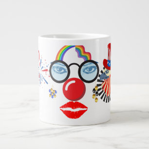 Kleurrijke clown extra grote beker