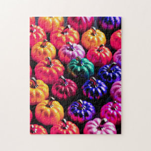 Kleurrijke cluster van Halloween pompoenen Legpuzzel