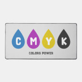 Kleurrijke CMYK Ink Drops Desk Mat (Voorkant)
