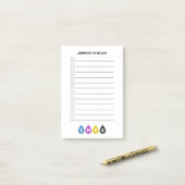 Kleurrijke CMYK Ink Drops To-Do lijst Post-it® Notes (Op bureau)
