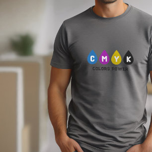 Kleurrijke CMYK-inktdruppels Mannen T-shirt