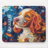 Kleurrijke Cocker Spaniel Papier Quilling Portret Muismat (Voorkant)