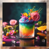 Kleurrijke cocktail raamsticker (Vel 2)