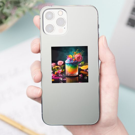 Kleurrijke cocktail sticker (Telefoon)