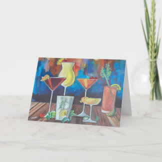 Kleurrijke Cocktails Wenskaart Feestdagen Kaart