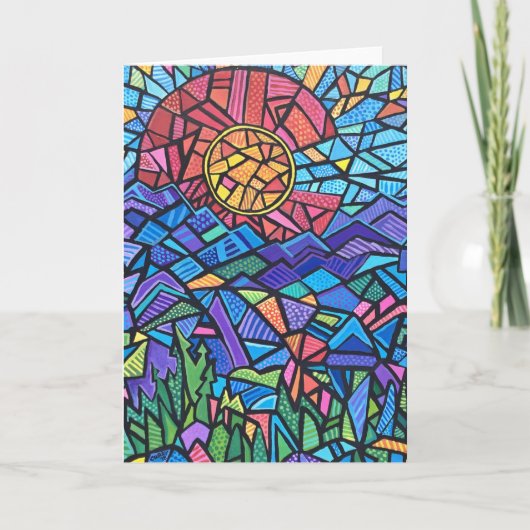 Kleurrijke Colorado Vlag en berglandschap Kaart (Voorkant)