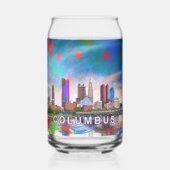 Kleurrijke Columbus Skyline Blikvorm Glas (Voorkant)