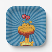 Kleurrijke Comic Book Pop Art Bruiloft Papieren Bordje (Voorkant)