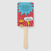 Kleurrijke Comic Book Pop Art Trouwprogramma Handwaaier (Achterkant)