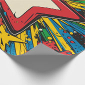 Kleurrijke Comic Pop Art Starburst Explosion Cadeaupapier (Hoek)