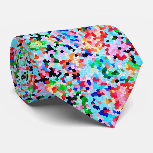 Kleurrijke Confetti Abstract Mozaïek Patroon Strop Stropdas (Opgerold)
