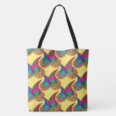 Kleurrijke confetti abstracte Paisley Rainbow-drup Tote Bag (Achterkant)